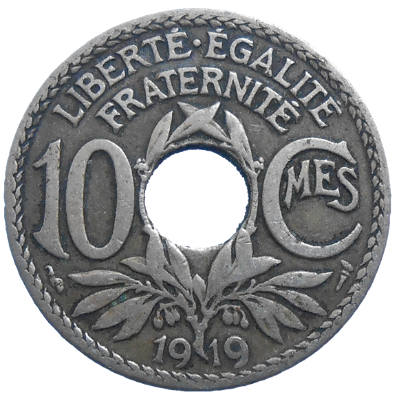 France 10 Centimes 1919 Numismatics Slovakia